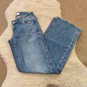 SOLD Pacsun Women's Low Rise Wide Leg Jeans with Silver Eyelet Accents